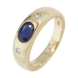 JOBO Diamantring, 585 Gold mit Safir und 2 Diamanten