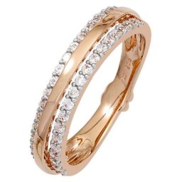 JOBO Diamantring, 585 Roségold mit 38 Diamanten