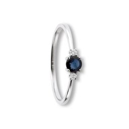 ONE ELEMENT Diamantring 0,03 ct Diamant Brillant Safir Ring aus 585 Weißgold, Damen Gold Schmuck