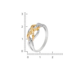 Zeeme Fingerring 925/- Sterling Silber 2-farbig Zirkonia