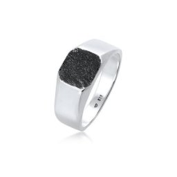 Kuzzoi Siegelring Basic Siegelring Herren Quadrat Matt 925 Silber