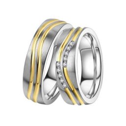 DOOSTI Trauring ST-091-D, ST-091-H, ST-092-D, ST-092-H, ST-093-D, ST-093-H, Made in Germany, wahlweise mit oder ohne Zirkonia