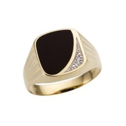 Firetti Siegelring Markant, teilw. rhodiniert, Glanz, massiv, mit Onyx und Brillant