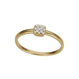 Firetti Diamantring Ringkopf in geometrischer Quadrat-Form