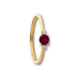 ONE ELEMENT Diamantring 0,03 ct Diamant Brillant Rubin Ring aus 585 Gelbgold, Damen Gold Schmuck