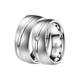 DOOSTI Trauring ST-027-F2, ST-058-F, GLAMOUR, Made in Germany - wahlweise mit oder ohne Zirkonia