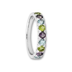 ONE ELEMENT Silberring Amethyst & Peridot & Blau Topas Ring aus 925 Silber, Damen Silber Schmuck