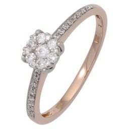 JOBO Diamantring, 585 Gold bicolor mit 29 Diamanten
