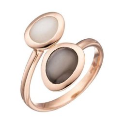 JOBO Goldring, 585 Roségold mit Mondstein