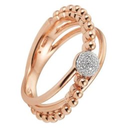 JOBO Fingerring Ring mit 31 Diamanten, 585 Roségold