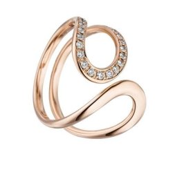 JOBO Diamantring Ring mit 21 Diamanten, 585 Roségold