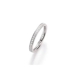 Smart Jewel Silberring filigran, Zirkonia Steine mit Brilliantschliff, Silber 925
