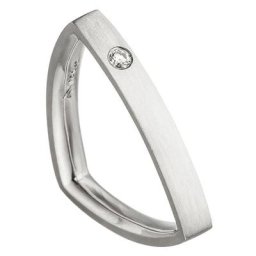 JOBO Diamantring Spitz-Ring dreieckig, 950 Platin mit Diamant