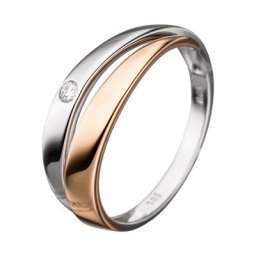 JOBO Diamantring, 585 Gold bicolor mit Diamant