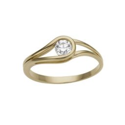 Firetti Goldring Tropfen, glanz, poliert, mit Zirkonia (synth)