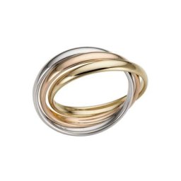 Firetti Goldring 3-Fach verschlungen, tricolor, Glanz, massiv