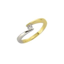 Fascination by Ellen K. Fingerring 375/- Gold bicolor Zirkonia
