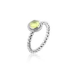 Nenalina Fingerring Peridot Geburtsstein August Trend Edel 925 Silber