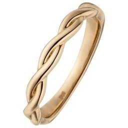 JOBO Goldring, geflochten 585 Roségold