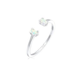 Elli Fingerring mit Opal Oval Offen Verstellbar 925 Silber