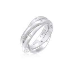 Elli Premium Fingerring Wickelring Trio Basic Topas 925 Silber