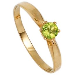 JOBO Goldring, 585 Gold mit Peridot
