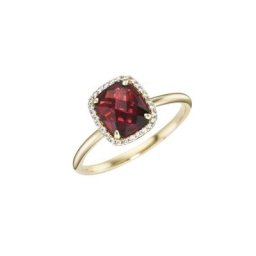 Luigi Merano Goldring mit Granat und Zirkonia, Gold 375