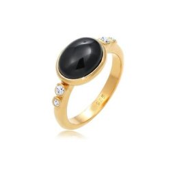 Elli Premium Fingerring Cocktailring Onyx Topas Edelsteine 925 Silber