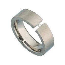 JOBO Diamantring, Titan mit Diamant 0,03 ct.