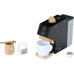 Klein Kinder-Kaffeemaschine Electrolux, Holz, mit Kaffeekapseln und Zubehör aus Holz
