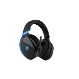 Sades SADES Warden I SA-201 Gaming Headset, Wireless, schwarz/blau, USB Gaming-Headset (Rauschunterdrückung, kabellos, Stereo, Over Ear, Bluetooth 5.0, 2,4 G 3,5 mm)
