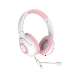 Sades Shaman SA-724 Gaming Headset, weiß/pink, USB, kabelgebunden Gaming-Headset (Mikrofon abnehmbar, Stereo, Over Ear, PC, PST, XBox, Nintendo Switch, VR, Phone)