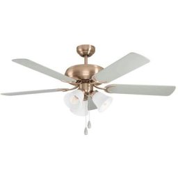 EGLO LED Deckenleuchte LAS PALMAS, Leuchtmittel wechselbar, Ø132 x H47,4 cm / Deckenventilator mit Beleuchtung - Zugschalter