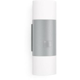 steinel LED Außen-Wandleuchte L 910 S SI, Bewegungsmelder, Leuchtdauer einstellbar, Nachtlichtfunktion, Softlichtstart, Tageslichtsensor, mehrere Helligkeitsstufen, LED fest integriert, Warmweiß, 180° Bewegungsmelder, Warmweiß,über Kabel,...