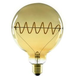 SEGULA LED Bridge Globe 125 Curved Plus gold LED-Leuchtmittel, E27, Warmweiß, dimmbar, E27, Bridge Globe 125 Curved Plus gold