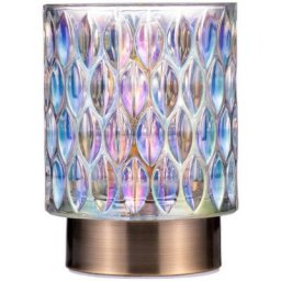 Pauleen Tischleuchte Clear Glamour, ohne Leuchtmittel, Warmweiß, Batterbiebetrieben, Timerfunktion, Windlicht