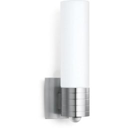 steinel Außen-Wandleuchte L 260 S, Bewegungsmelder, Leuchtdauer einstellbar, Nachtlichtfunktion, Softlichtstart, Tageslichtsensor, LED fest integriert, Warmweiß, 240° Bewegungsmelder, + LED-Leuchtmittel, Warmweiß, Opalglas,Edelstahl