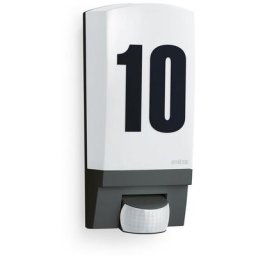 steinel Außen-Wandleuchte L 1 S SW, Bewegungsmelder, Leuchtdauer einstellbar, Nachtlichtfunktion, Tageslichtsensor, Leuchtmittel wechselbar, 180°Bewegungsmelder,schlagfest,E27-Fassung,Hausnummernleuchte