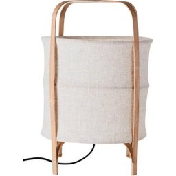 GALA Tischleuchte McAnany Way, ohne Leuchtmittel, Tischlampe mit Textil Schirm und Holz Rahmen, E27, beige/natur