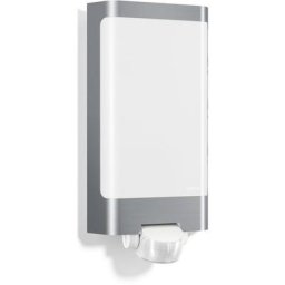 steinel Außen-Wandleuchte L 240 S, Bewegungsmelder, Leuchtdauer einstellbar, Tageslichtsensor, LED fest integriert, Warmweiß, 180° Bewegungsmelder,Rostfreies Edelstahl,+LED-Leuchtmittel,warmweiß