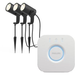 Philips Hue LED Gartenleuchte Lily, Farbsteuerung, LED fest integriert, RGB, Philips Hue White & Color Lily Spot 3flg mit schwenkbarem Lampenkopf