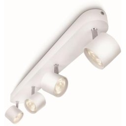 Philips Deckenspot Star, LED fest integriert, Warmweiß, myLiving LED Spot 4flg. 2000lm, Weiß