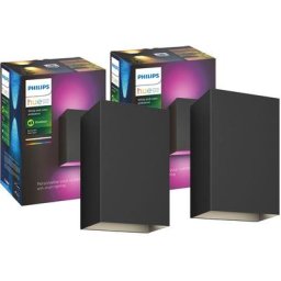 Philips Hue LED Außen-Wandleuchte Resonate, Smart Home, LED fest integriert, RGB, White&Color Ambiance, Wandeleuchte 2er Set