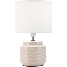 Pauleen Tischleuchte Bright Soul, Ein-/Ausschalter, ohne Leuchtmittel, max. 20W E14, Creme/Beige, 230V, Stoff/Keramik