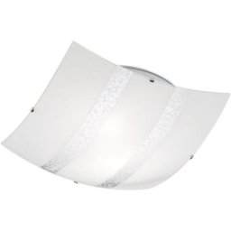 TRIO Leuchten Deckenleuchte Nikosia, Leuchtmittel wechselbar, Warmweiß, klassisches Design / schöne Lichtakzente durch Glas mit Silberstreifen