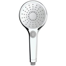 WENKO Handbrause Basic Line, Duschkopf Basic Chrom, Durchmesser 12 cm