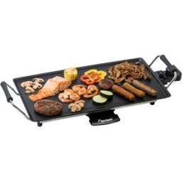 bestron Teppanyakigrill ABP602, 2000 W, Planchagrillplatte, mit Antihaftbeschichtung, Schwarz