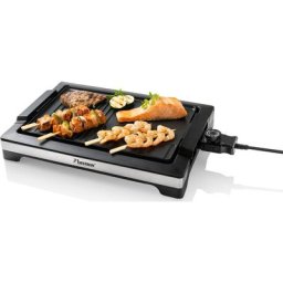 bestron Teppanyakigrill ABBQ2000S, 2000 W, mit herausnehmbarer Grillplatte & zwei Grilloberflächen