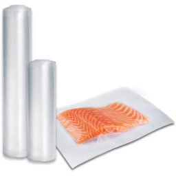 Caso Vakuumier-Folienrollen, Zubehör für alle Balken-Vakuumierer der Caso Modelle Rommelsbacher LAICA WMF Gastroback Foodsaver Genio Solis, 50x Folienbeutel+2 Folienrollen