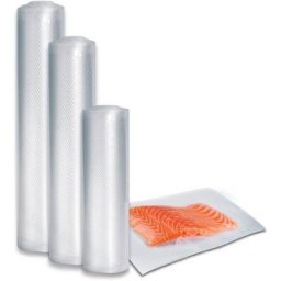 Caso Vakuumier-Folienrollen 1236, Zubehör für alle Baklen-Vakuumierer von CASO Rommelsbacher LAICA WMF Gastroback Foodsaver Genio Solis, 50 Folienbeutel+3Folienrollen
